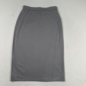 Eileen Fisher‎ Straight Pencil Midi Skirt Small Pull on Ponte Light Gray Capsule